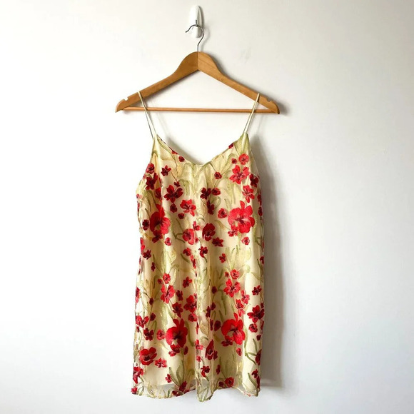 Aritzia Little Moon  Cheyenne Floral Mini Dress NWT Cream Red Size Small - Picture 5 of 9